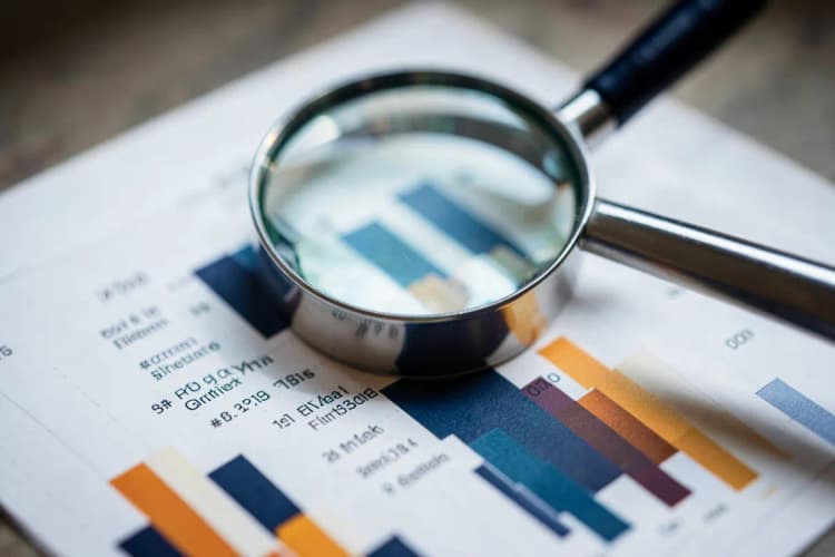 Lupa sobre um gráfico de barras com várias opções de cursos.